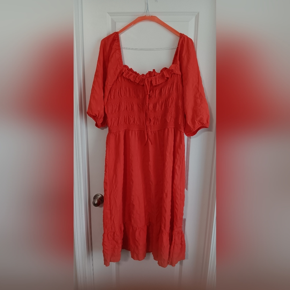 2X Orange 🍊 Luna Skies Summer Midi Dress